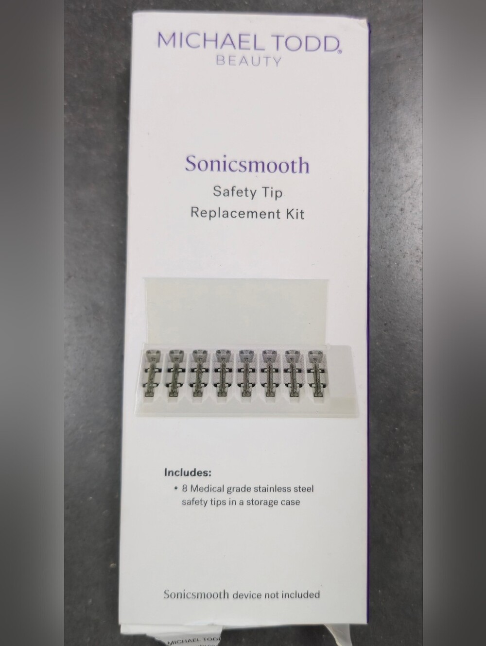 MICHAEL TODD BEAUTY Sonicsmooth 8 Safety Tips Replacement Kit Refills + Case